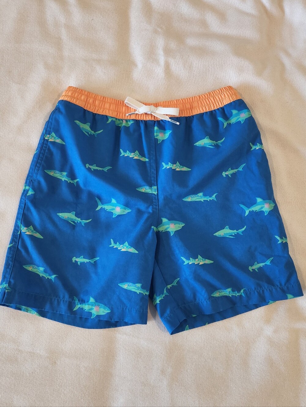 Boys chubbies Kids Swim Trunks Youth Medium 10 12 Blue Shark Print